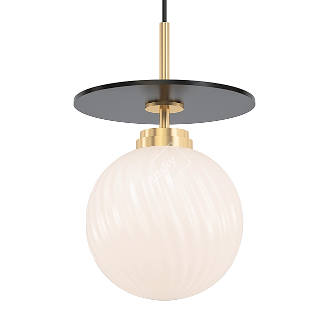 Stylish Aged Brass LED Pendant 3D model image 1