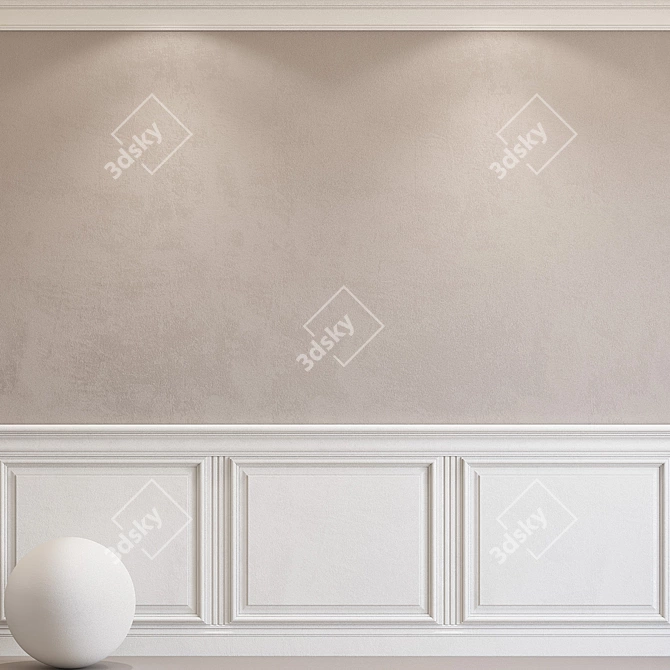 Elegant Plaster with Molding 3D model image 1