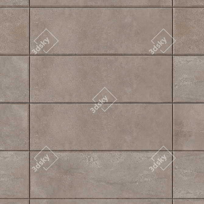 Suite Gray Concrete Wall Tiles 3D model image 2