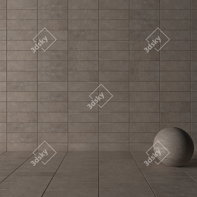 Concrete Suite Gray Wall Tiles 3D model image 3