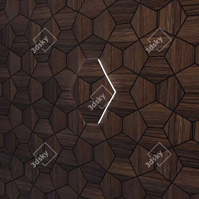 Modular Wood Atlanta Wall Cladding 3D model image 1