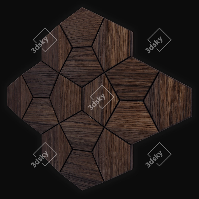 Modular Wood Atlanta Wall Cladding 3D model image 3