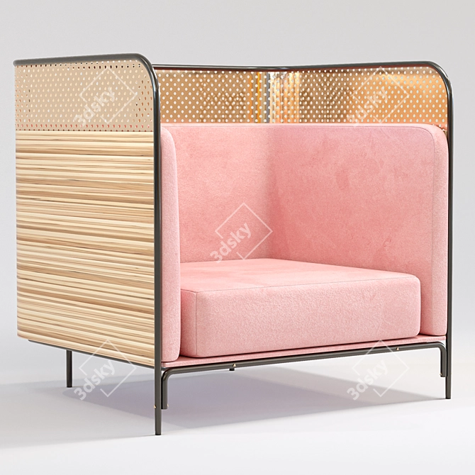 Romantic Gold Pink Chair 3D model image 1