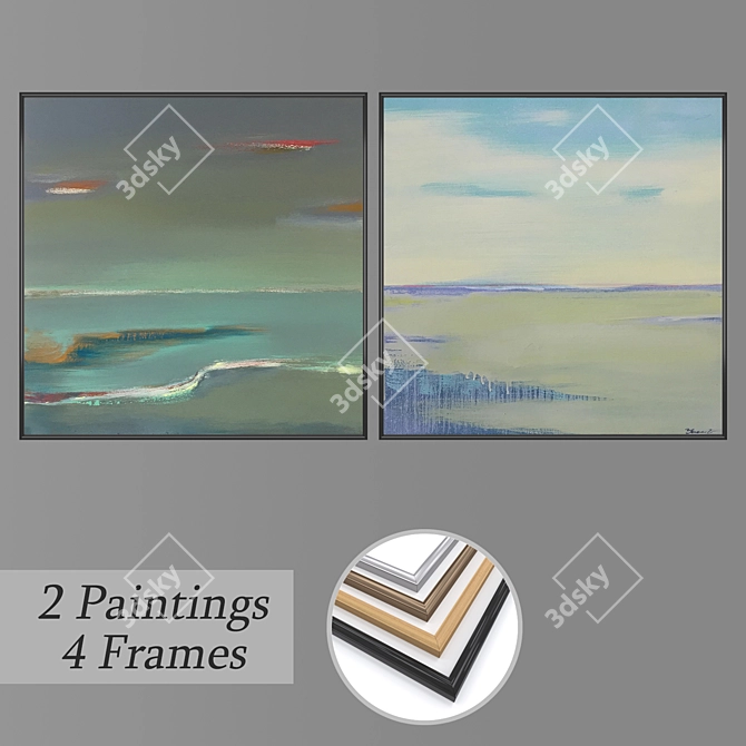 Wall Art Set with Multiple Frames 3D model image 1