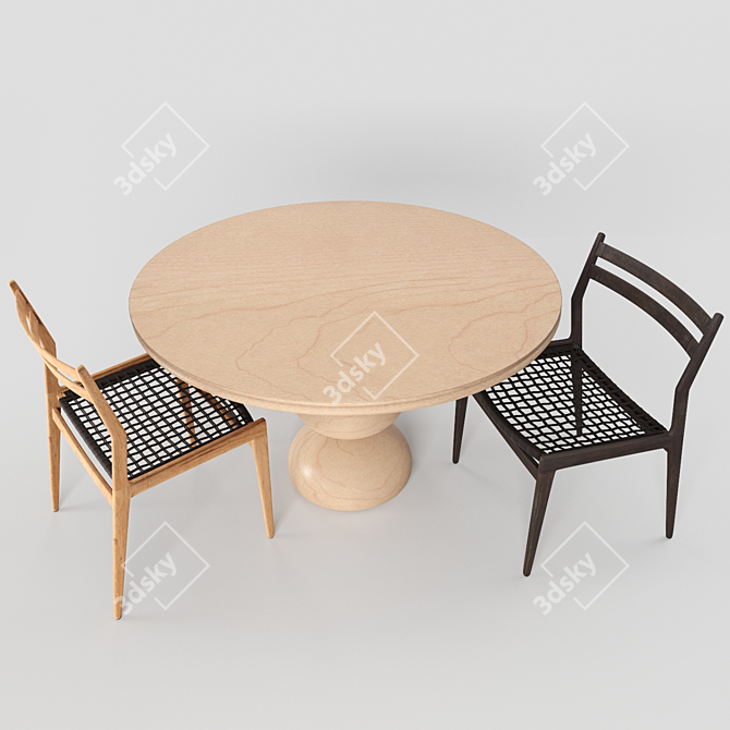Woven Rope Dining Set: Stylish and Durable 3D model image 3
