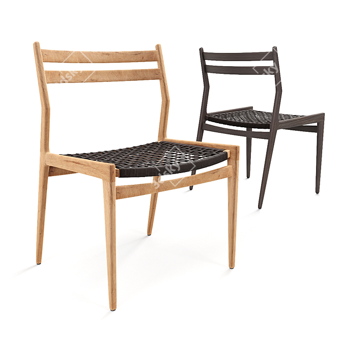 Woven Rope Dining Set: Stylish and Durable 3D model image 4