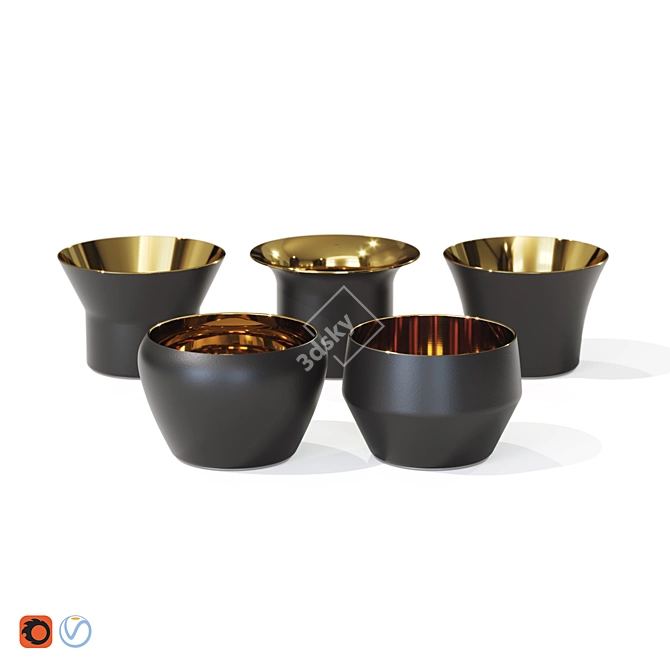 Skultuna Kin Decoration Set: Stylish Tea Light Candle Holders 3D model image 5