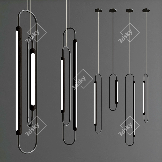 Marine-inspired Pendant Light: Link LED 3D model image 2