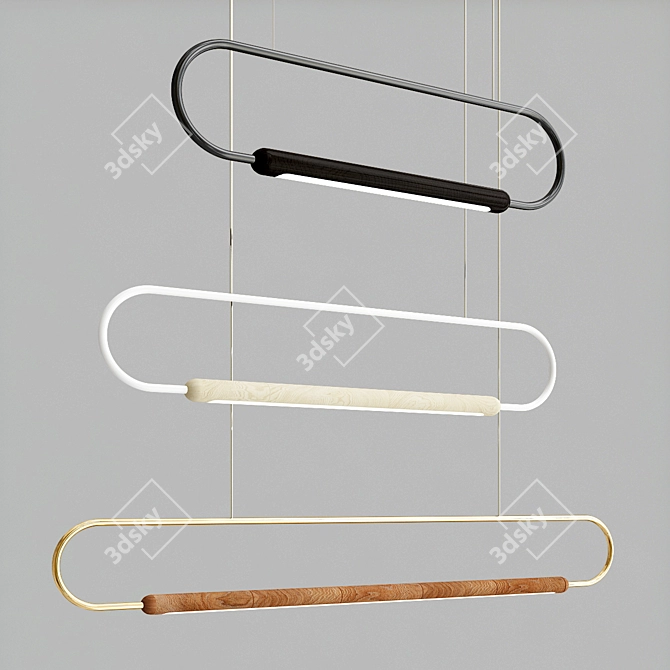 Marine-inspired Pendant Light: Link LED 3D model image 3