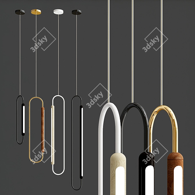 Marine-inspired Pendant Light: Link LED 3D model image 4