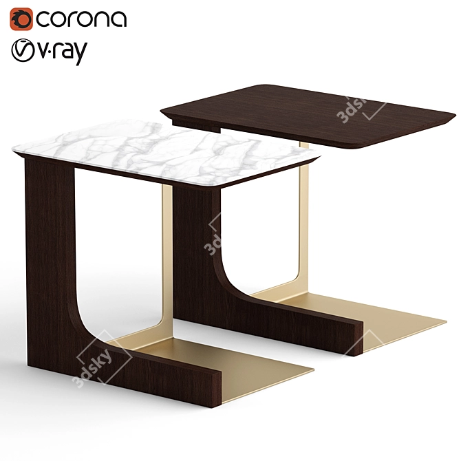 Natuzzi Winston Coffee Table: Sleek and Stylish Design 3D model image 1