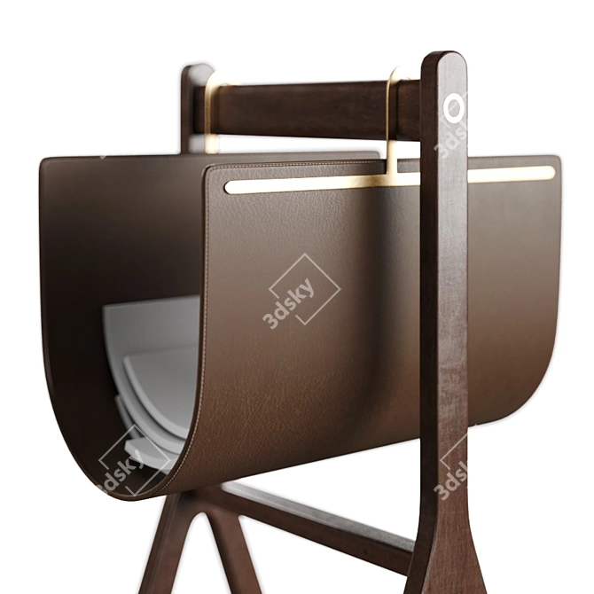 Elegant Poltrona Frau Magazine Rack 3D model image 3