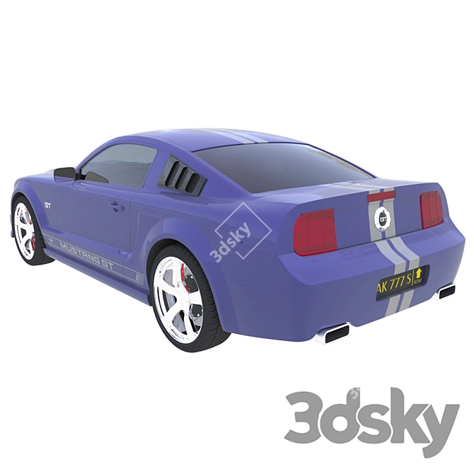 Sleek Ford Mustang GT - Perfect for Architectural Visualization 3D model image 2