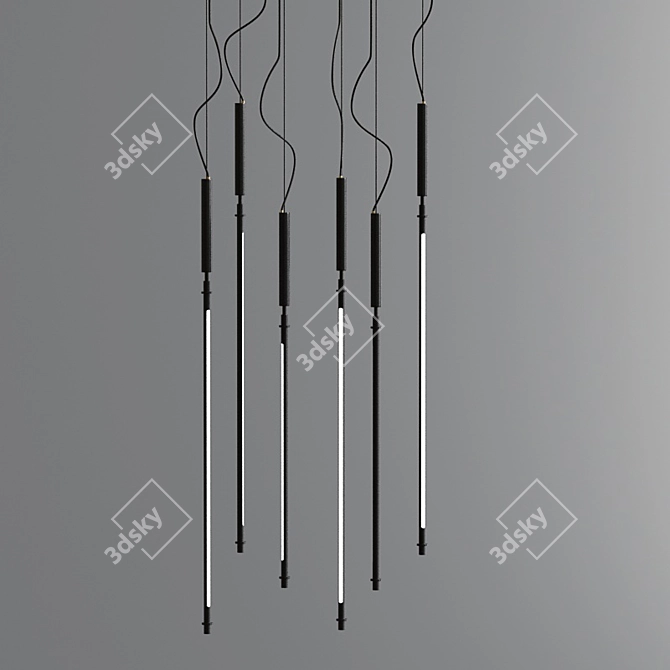 Sleek LED Ceiling Lights 3D model image 2