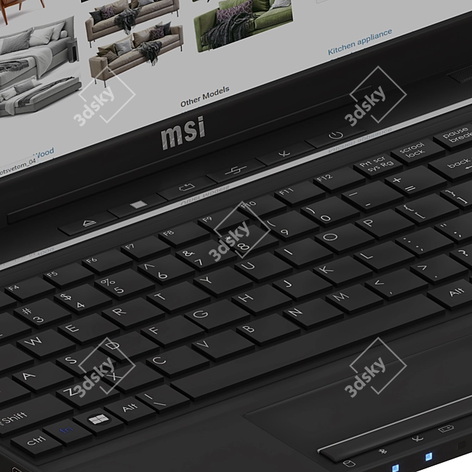 MSI CX61: High-Performance Laptop 3D model image 3