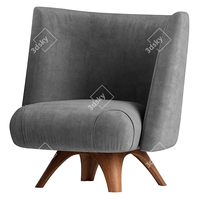 Stylish and Compact Chair 3D model image 1