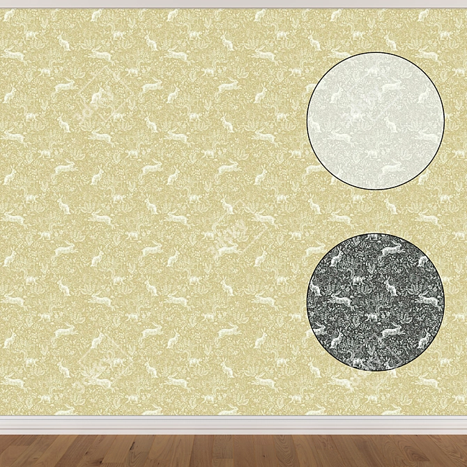 Seamless Wallpaper Set - 3 colors 3D model image 1