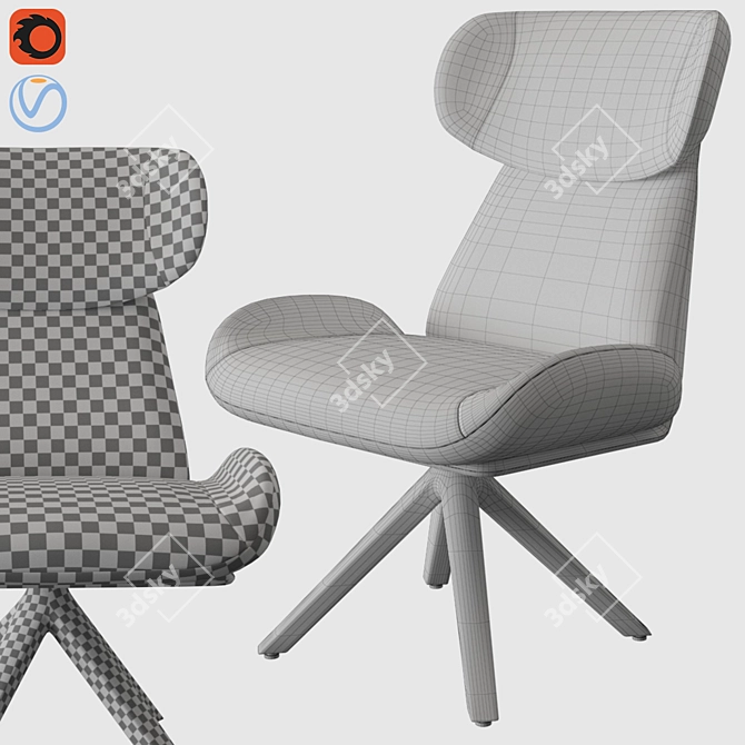 Sebastian Lounger: Modern Design for Ultimate Comfort 3D model image 2