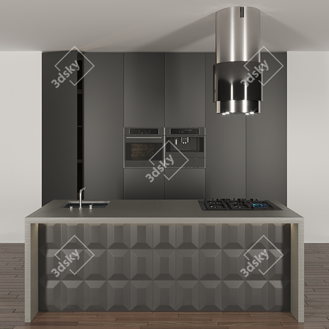 Modern Kitchen Set 3-Piece: 2016 Version 3D model image 1