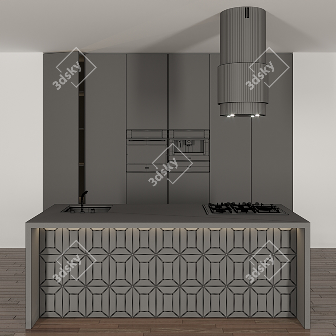 Modern Kitchen Set 3-Piece: 2016 Version 3D model image 3