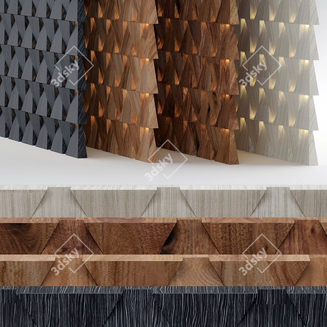 Elegant Wood Paneling: 4 High-Resolution Textures - 2000mm x 2000mm 3D model image 2