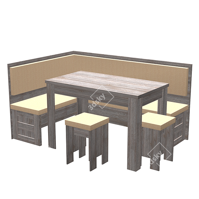 Nord Kitchen Corner: Stylish and Space-Saving 3D model image 1