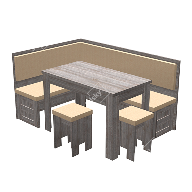 Nord Kitchen Corner: Stylish and Space-Saving 3D model image 2