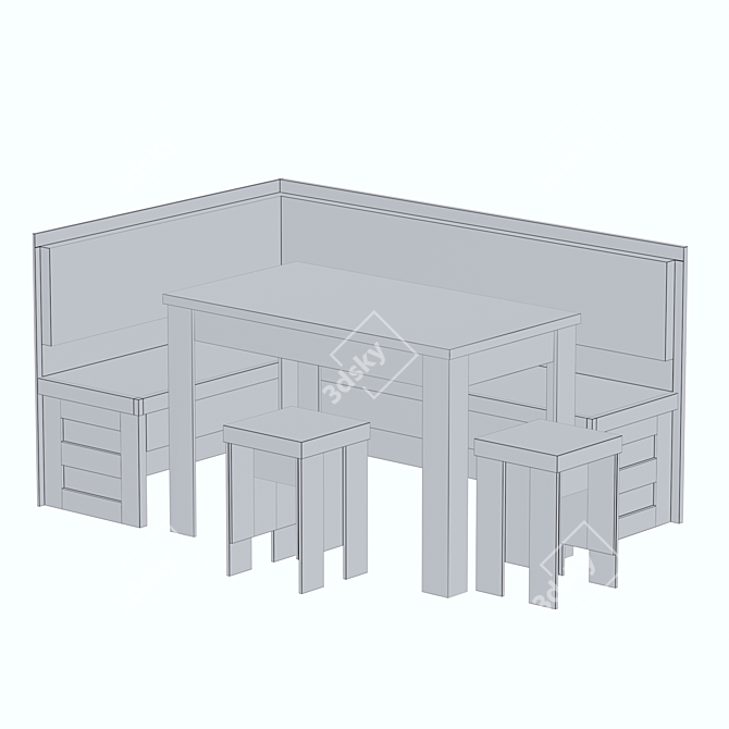 Nord Kitchen Corner: Stylish and Space-Saving 3D model image 3