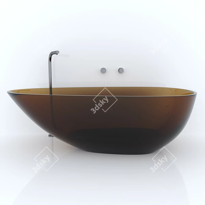 Elegant Glass Bathtub 3D model image 4