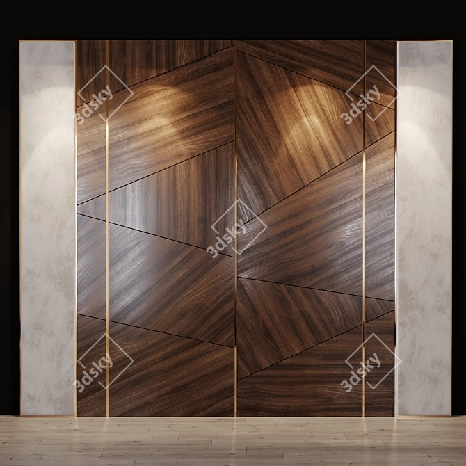 Title: Modern Wall Panel with Custom Design 3D model image 1