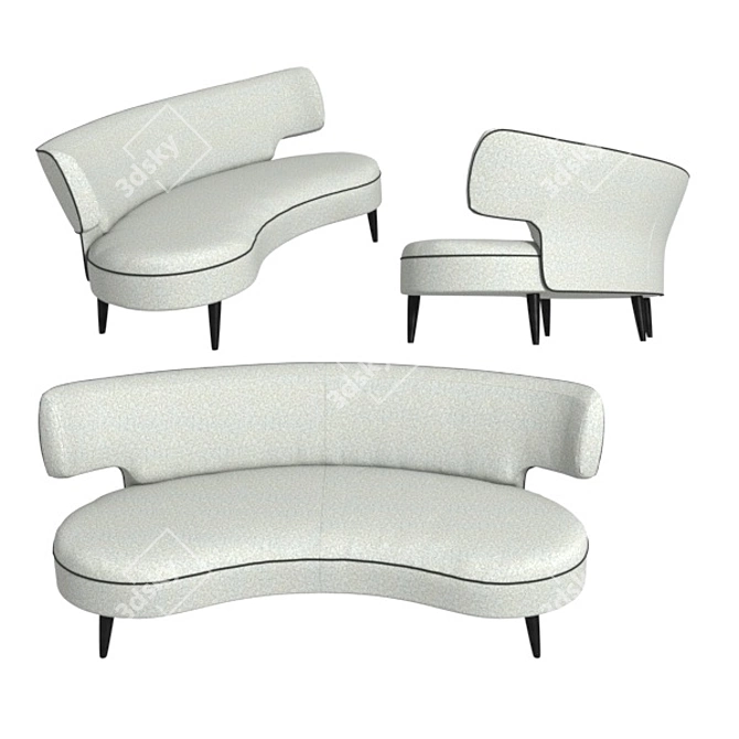 Elegant Drop 20 Sofa by Roberto Lazzeroni 3D model image 1