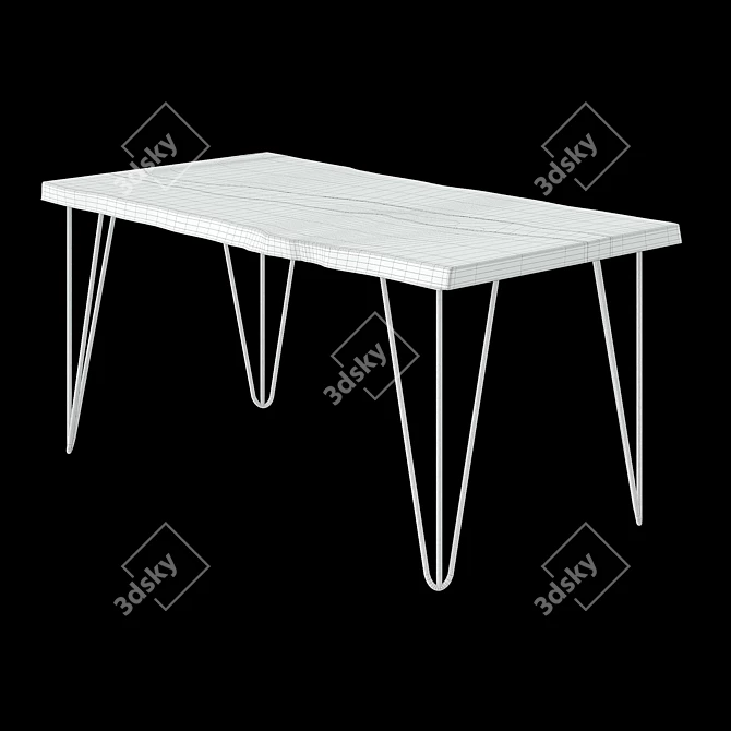 16 Reca White: River Epoxy Resin Wood Slab Table 3D model image 4