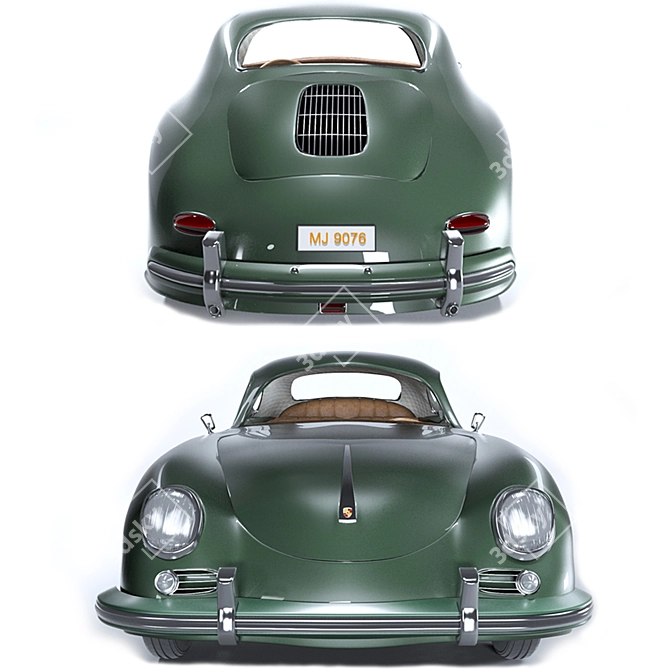 Retro Classic Porsche 356A 3D model image 1