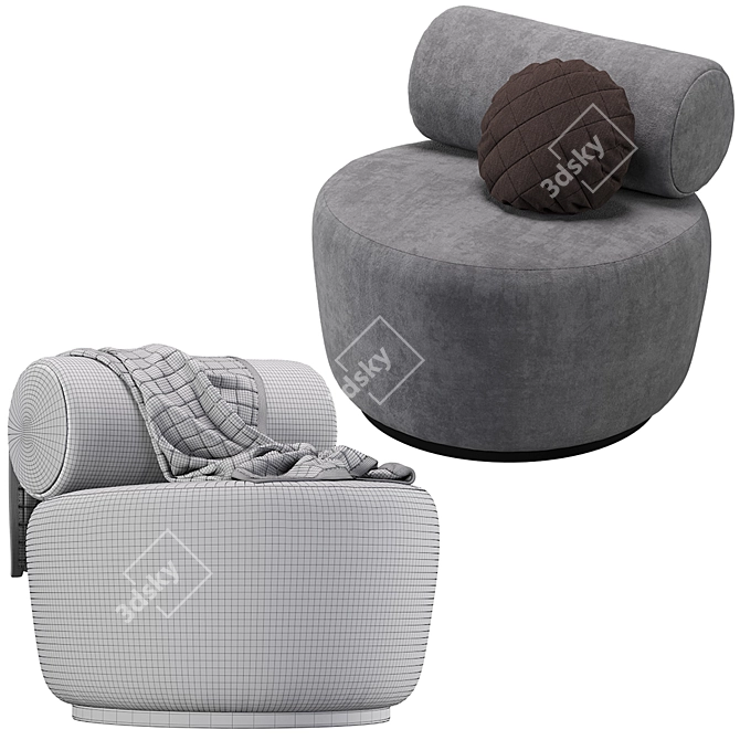Modern Minimalist Sinclair Lounge Chair 3D model image 5