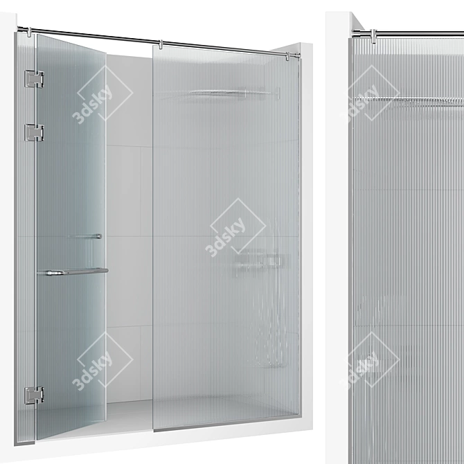 Sleek Frameless Shower Set 3D model image 3