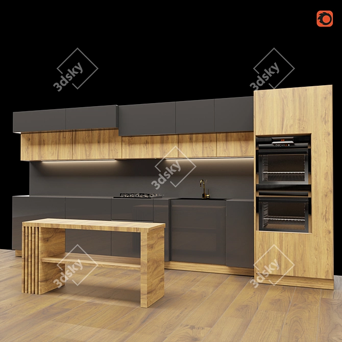 Realistic 3D Kitchen Model 3D model image 1