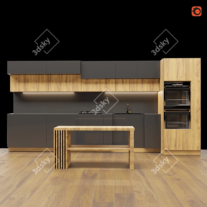 Realistic 3D Kitchen Model 3D model image 2