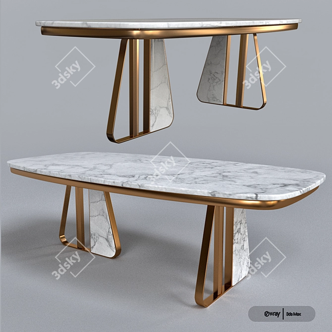 Modern Minimalist Kenai Desk 3D model image 2