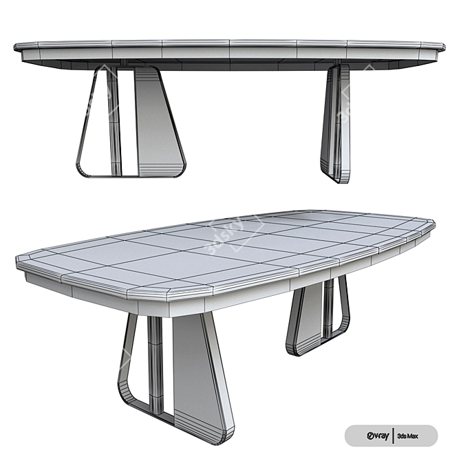 Modern Minimalist Kenai Desk 3D model image 3