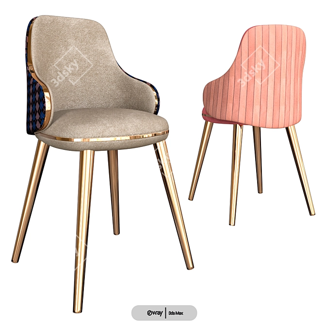 Monro by Sicis: Elegant and Versatile Chair 3D model image 4