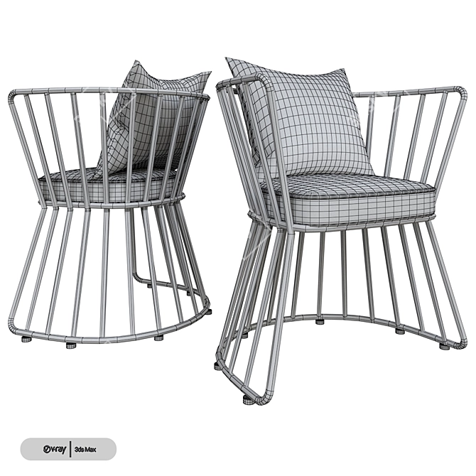 Yucca Chair: Stylish Outdoor Seating 3D model image 3