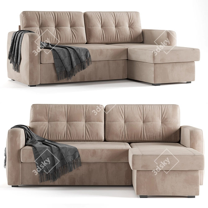 Modern Loko Corner Sofa 3D model image 1