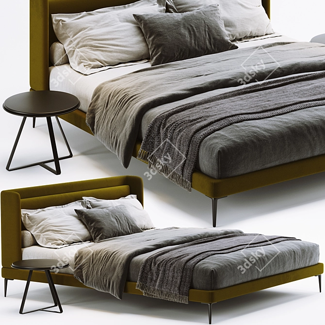 Modern Scandinavian Design: BoConcept Austin Bed 3D model image 1