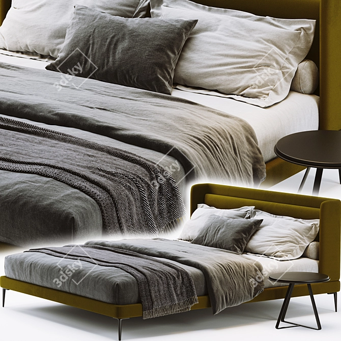 Modern Scandinavian Design: BoConcept Austin Bed 3D model image 3