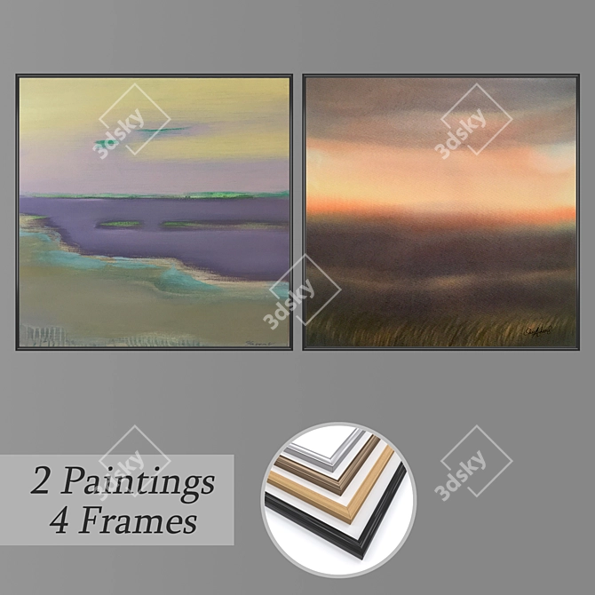 Elegant Wall Art Set 3D model image 1