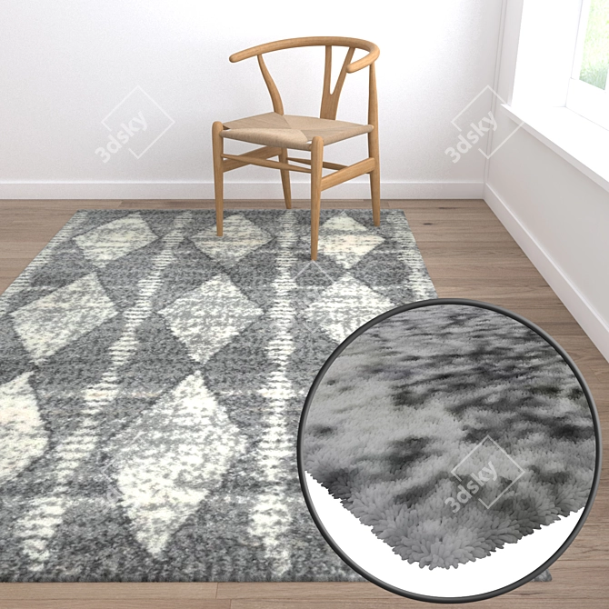 Luxury Carpet Set: High-Quality Textures - 3 Designs, Multiple Uses 3D model image 5