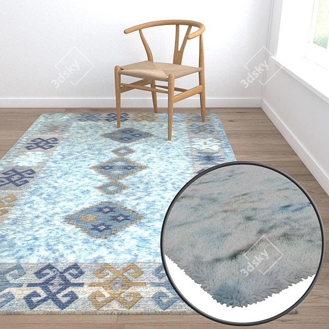 Premium Carpet Set: High-Quality Textured Carpets 3D model image 5