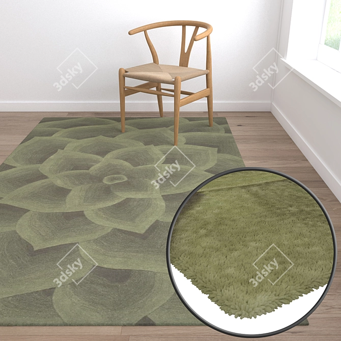 Luxury Texture Carpets Set 3D model image 5