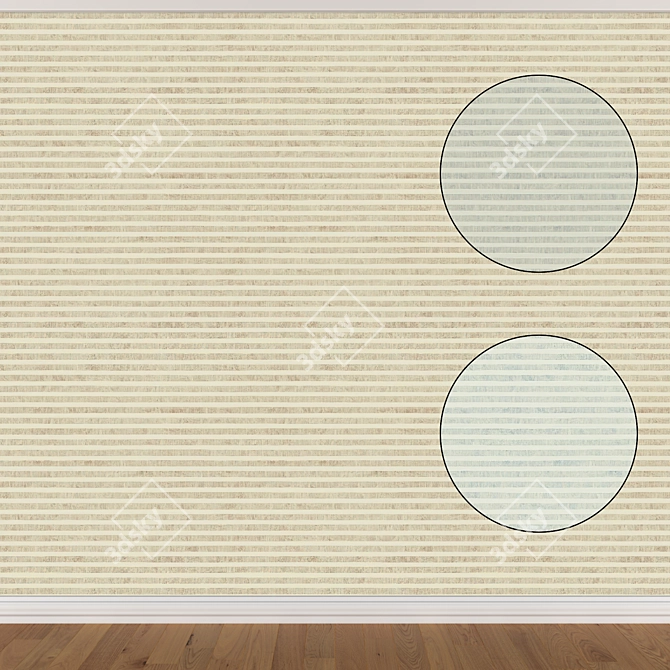 Seamless Wallpaper Set in 3 Colors 3D model image 1