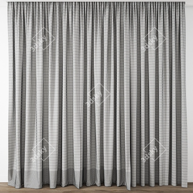 Elegant Window Drapery 3D model image 3